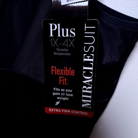 Miraclesuit Plus Size Flexible Fit Wear Your Own Bra Bodybriefer 2930 2XL Black - Picture 3 of 6